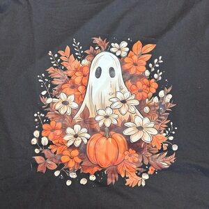 Black Halloween Ghost Graphic Tee
